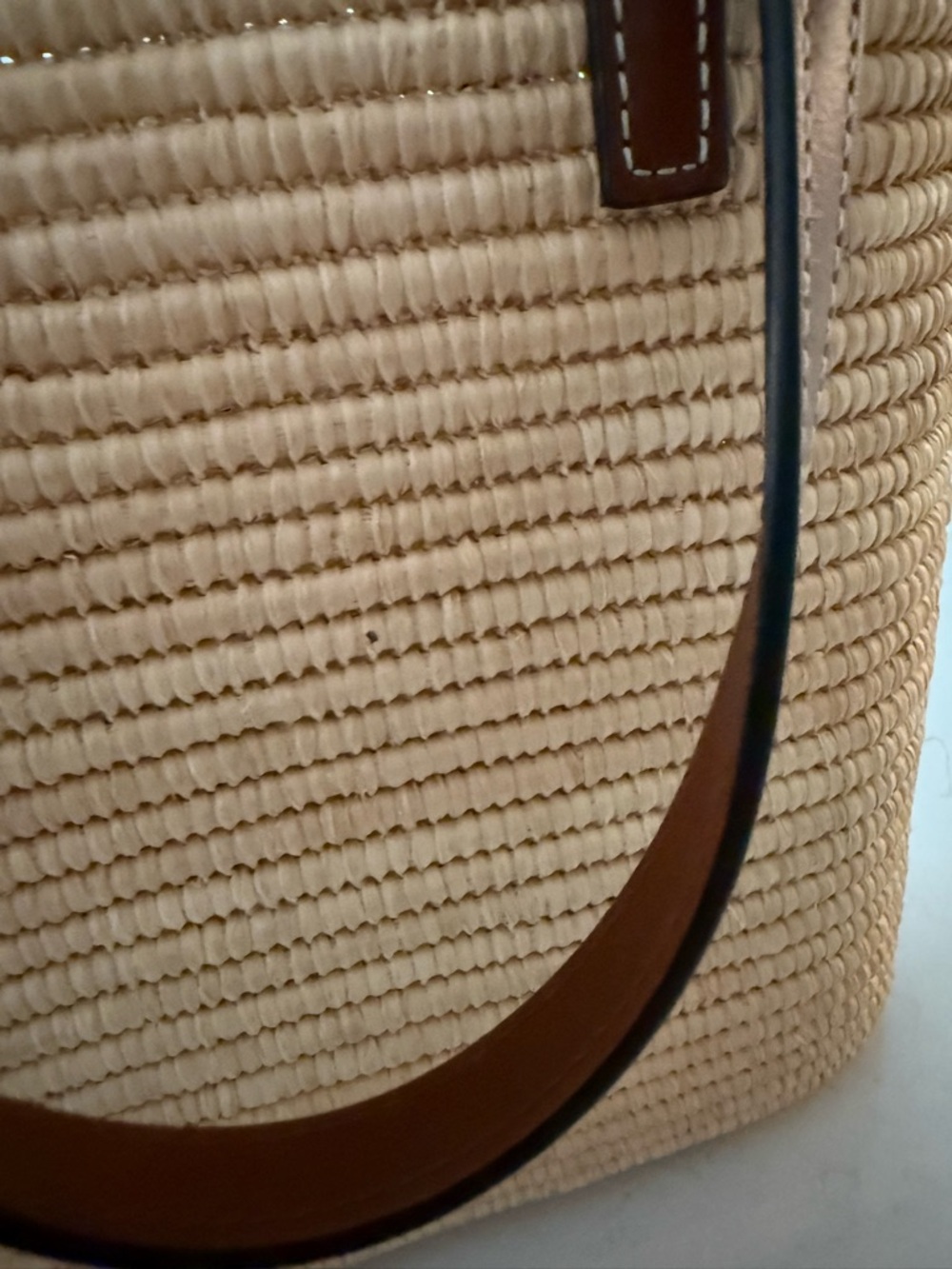 Loewe Natural Straw Tote with Brown Leather Trim - Picture 6 of 14